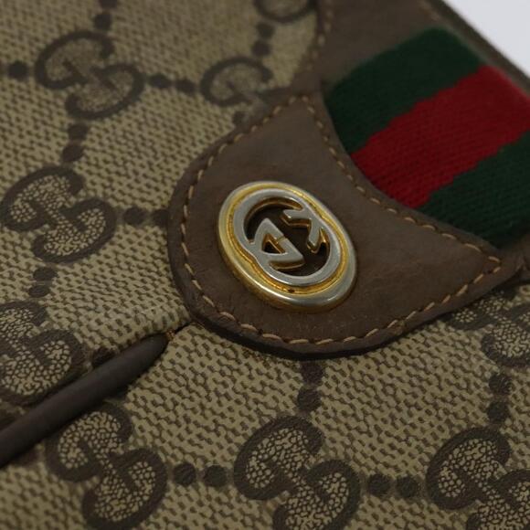 GUCCI GG Supreme Web Sherry Line Bag Pvc Beige Gold 904 02 047 - Picture 14 of 16